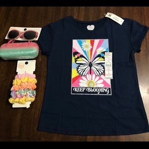 Bundle baby girl shirt/glasses with case/5 twister size 8